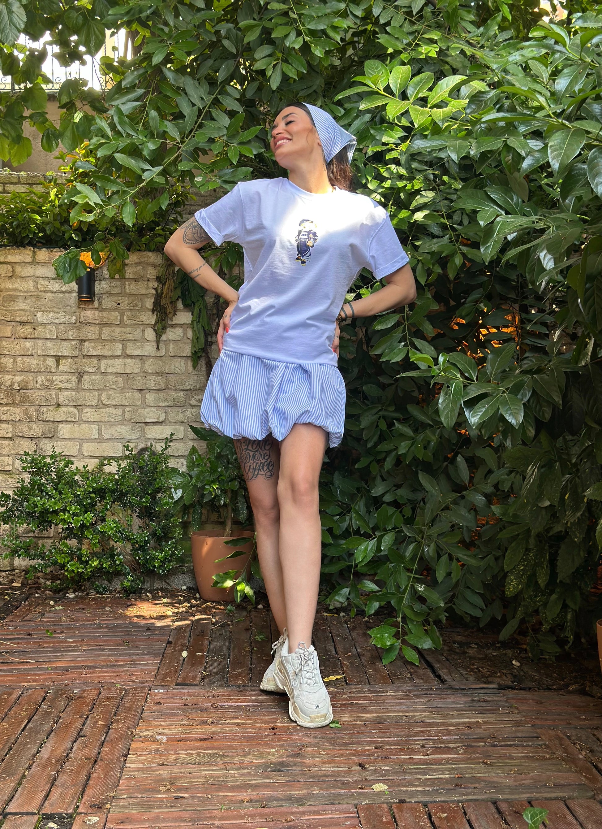 Dîde Keçik Cansu Kombini Etek Tişört Bandana