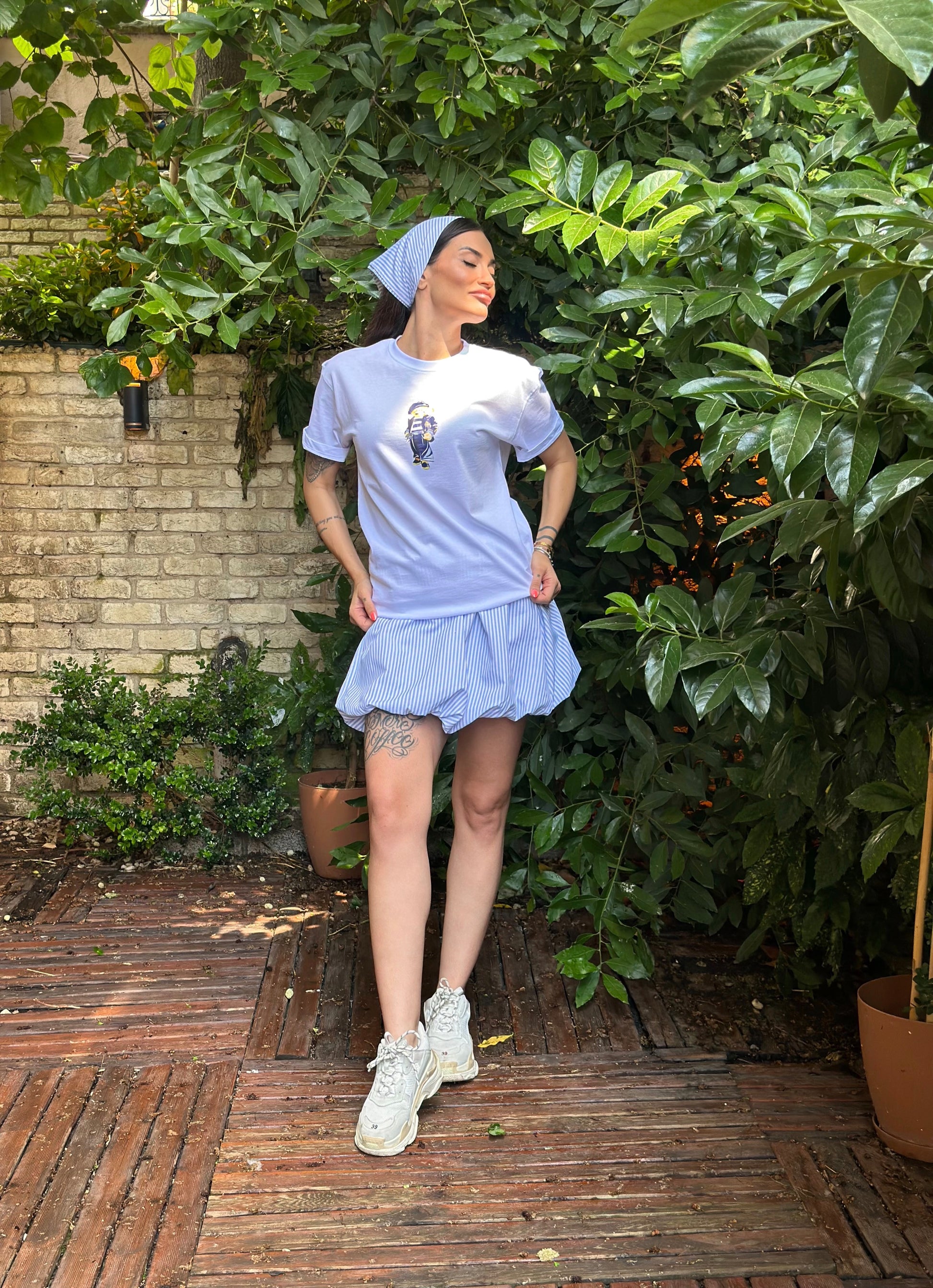 Dîde Keçik Cansu Kombini Etek Tişört Bandana