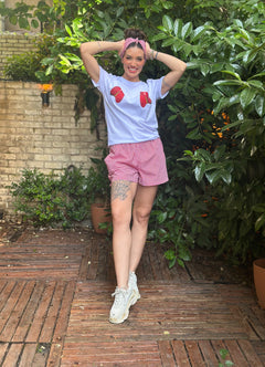 Dîde Keçik Cansu Kombini Şort Tişört Bandana