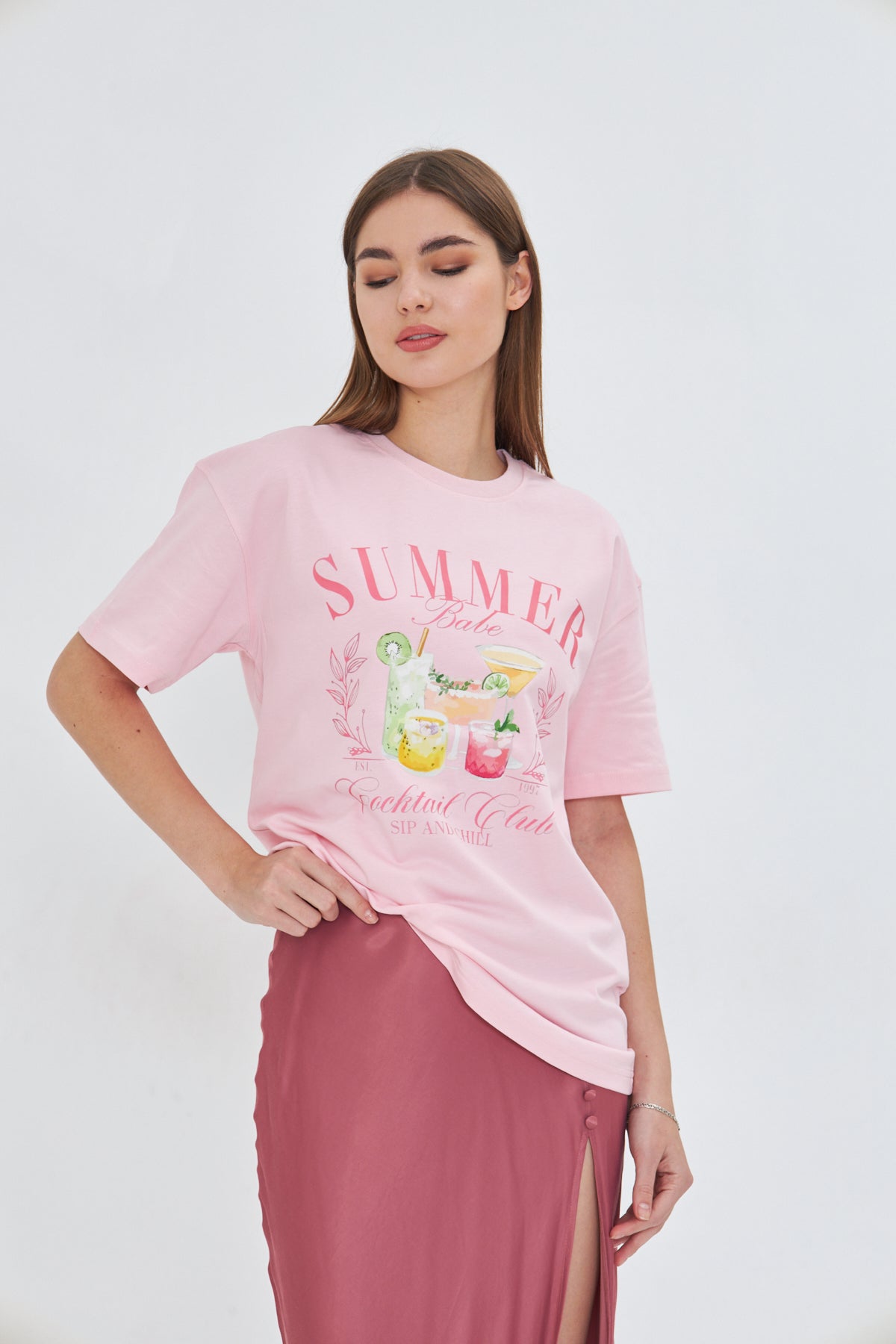Summer Babe Baskılı %100 Tasarım Kadın Tişört