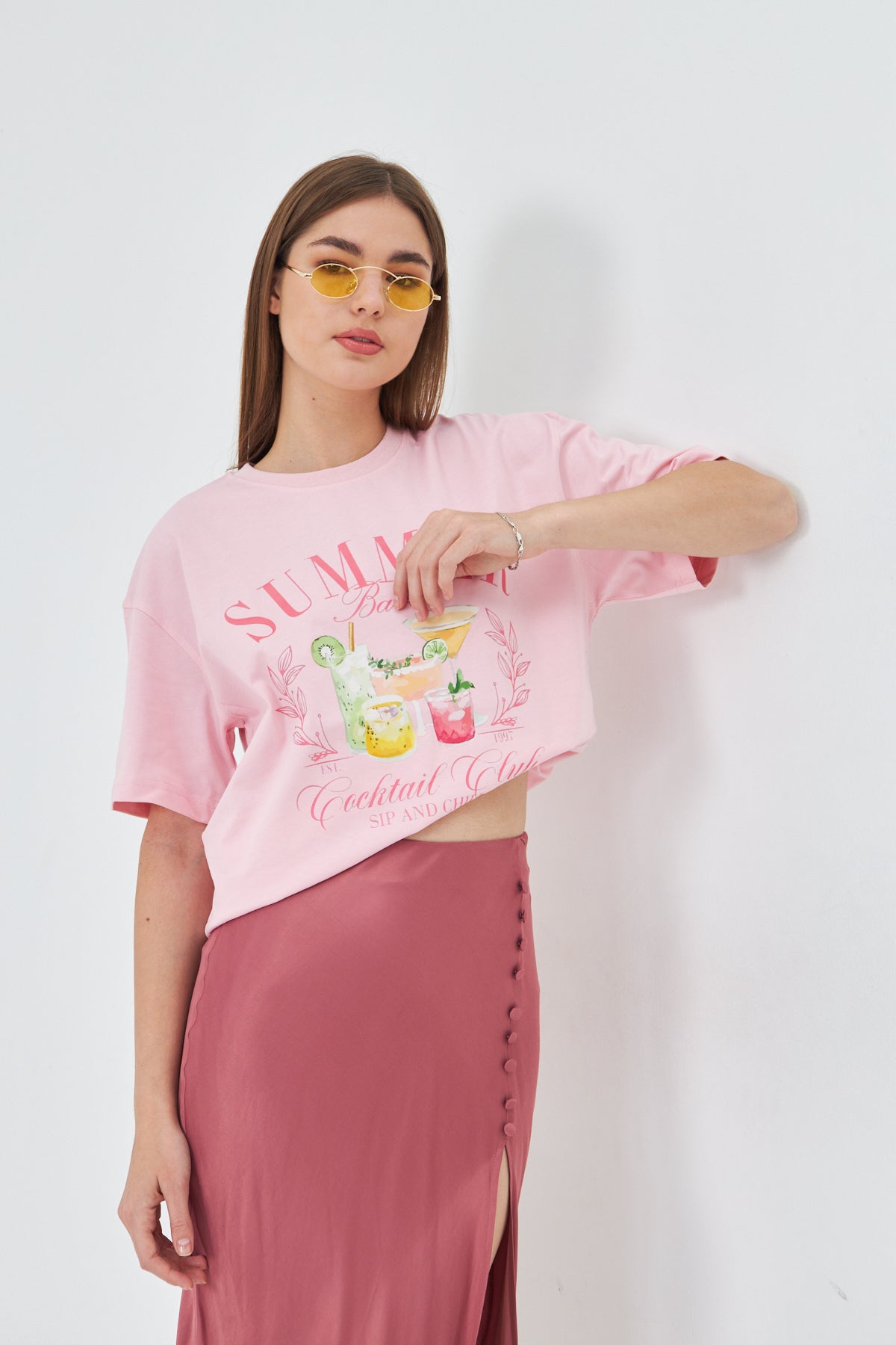 Summer Babe Baskılı %100 Tasarım Kadın Tişört