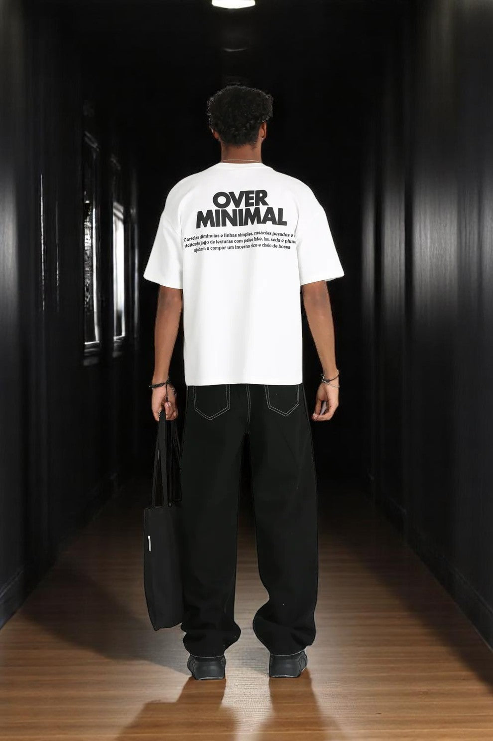 Oversize Over Minimal Baskılı Erkek Rahat Kalıp 2 İplik Tişört