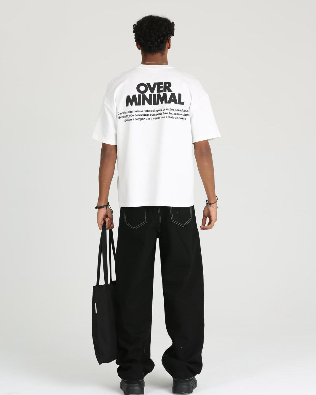 Oversize Over Minimal Baskılı Erkek Rahat Kalıp 2 İplik Tişört