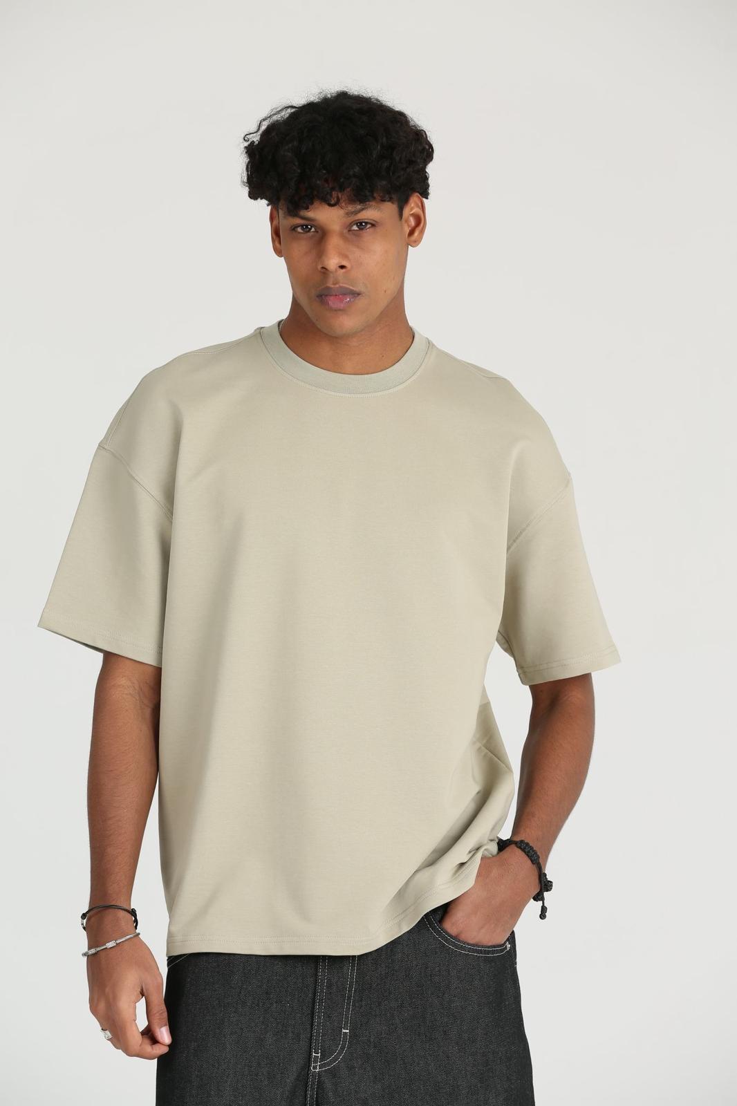 Erkek Basic ve Rahat Kesim Erkek Oversize  2 İplik Tişört