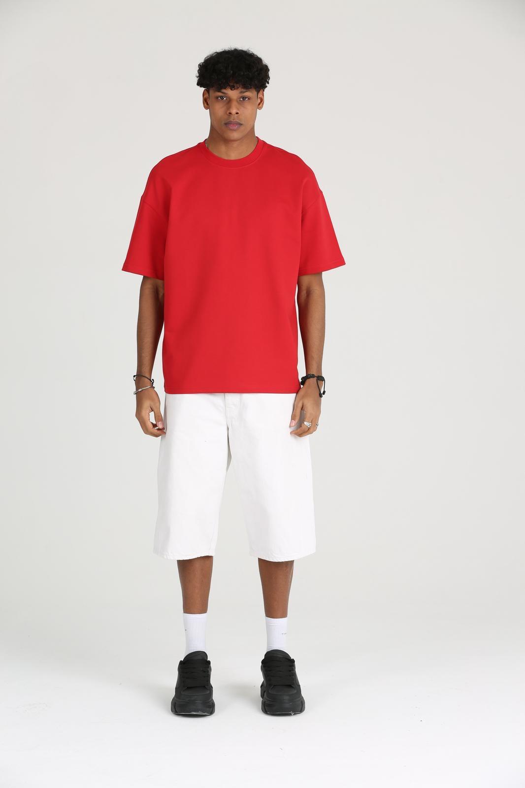 Erkek Basic ve Rahat Kesim Erkek Oversize  2 İplik Tişört