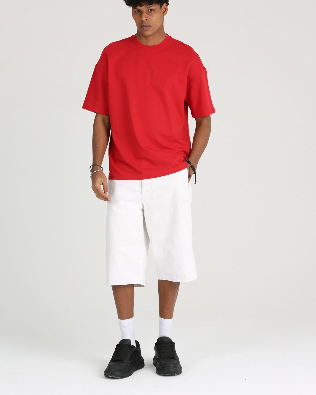 Erkek Basic ve Rahat Kesim Erkek Oversize  2 İplik Tişört