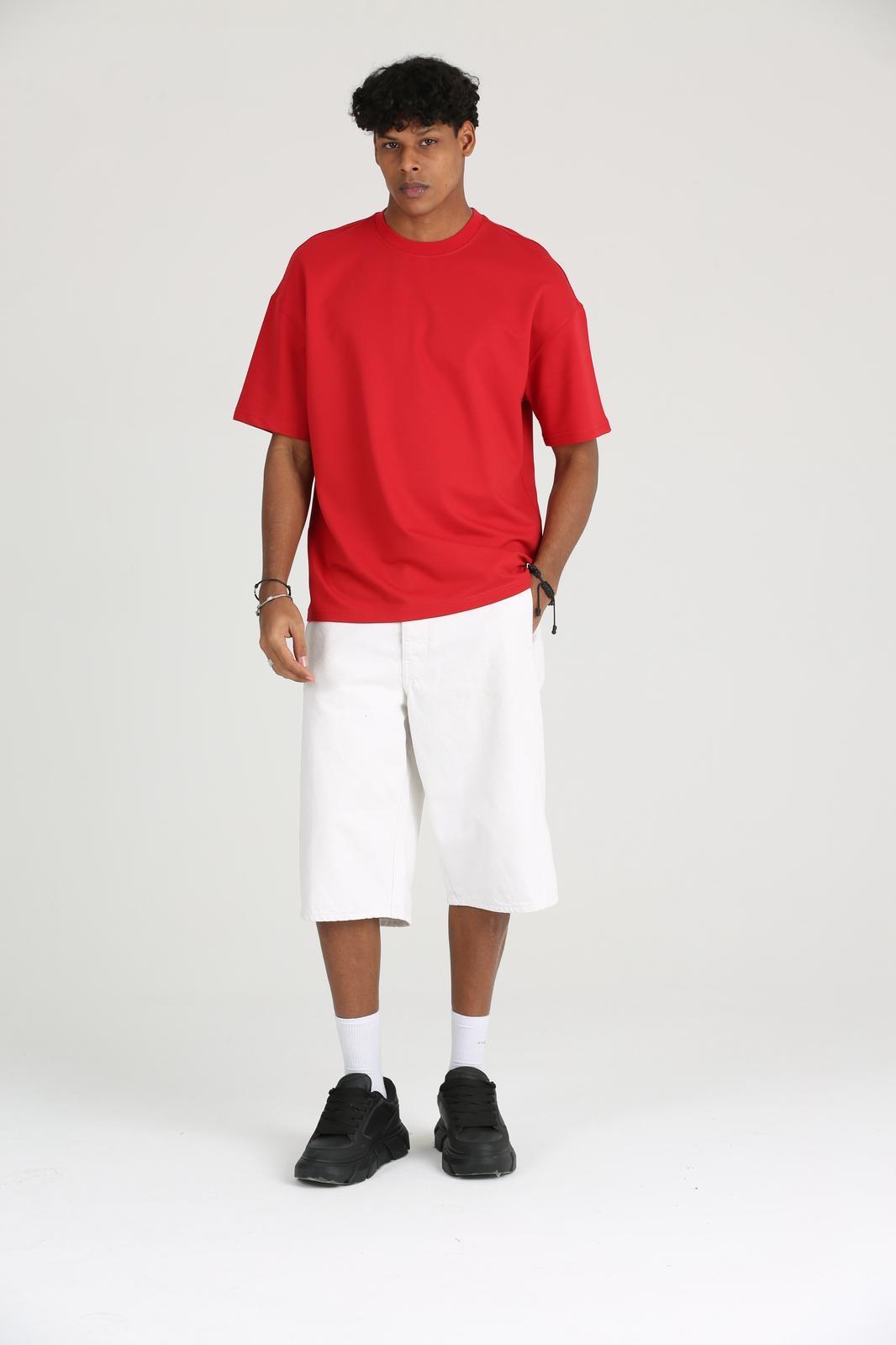 Erkek Basic ve Rahat Kesim Erkek Oversize  2 İplik Tişört