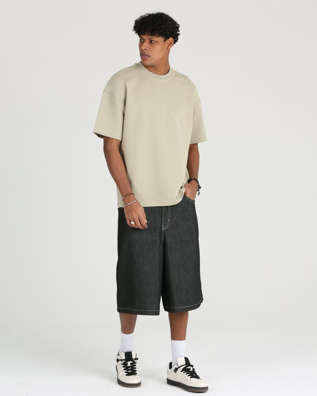 Erkek Basic ve Rahat Kesim Erkek Oversize  2 İplik Tişört