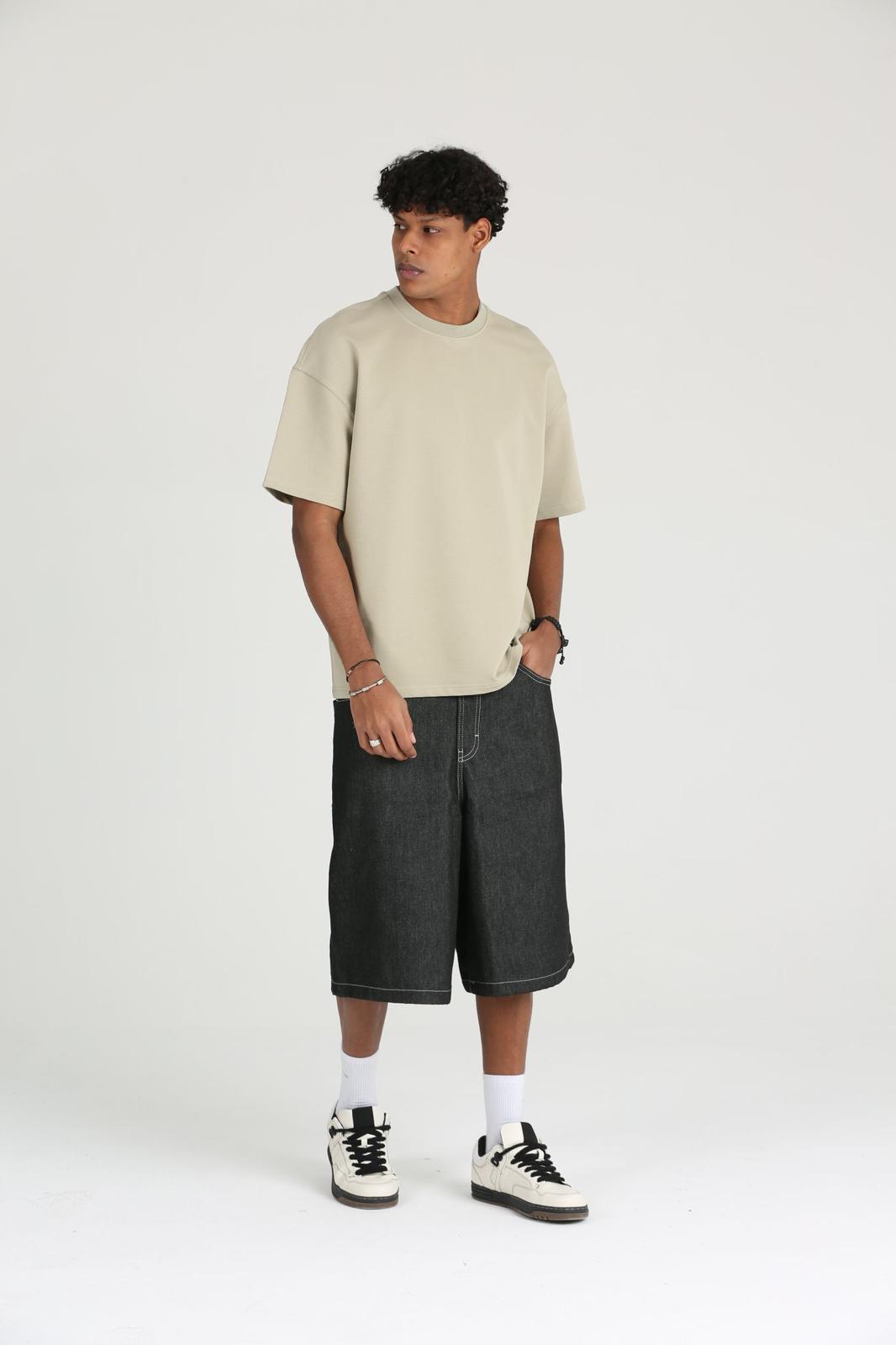 Erkek Basic ve Rahat Kesim Erkek Oversize  2 İplik Tişört