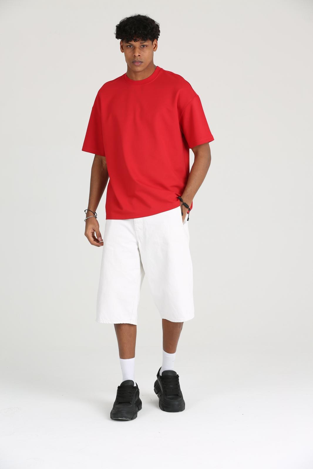 Erkek Basic ve Rahat Kesim Erkek Oversize  2 İplik Tişört