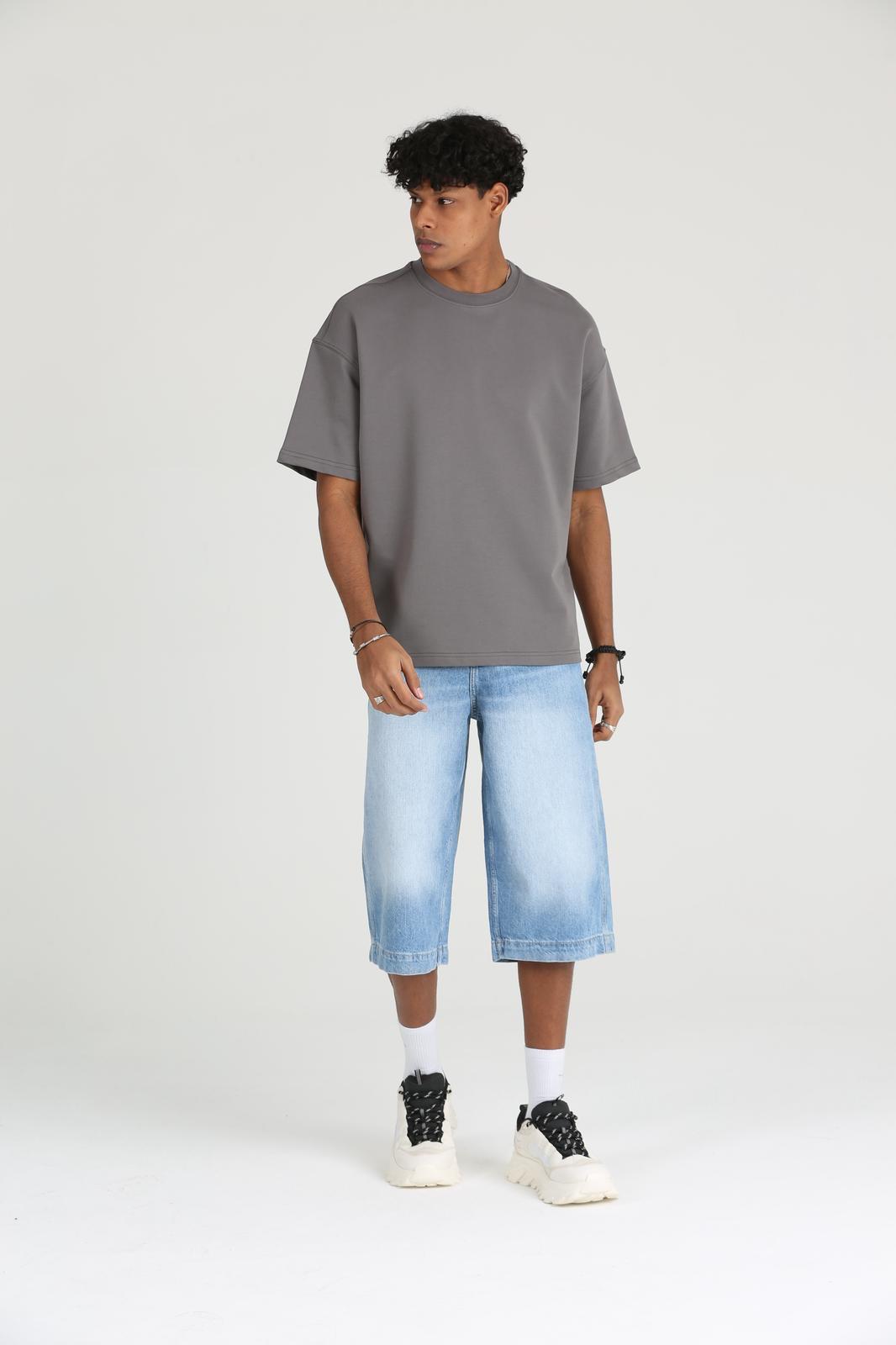 Erkek Basic ve Rahat Kesim Erkek Oversize  2 İplik Tişört