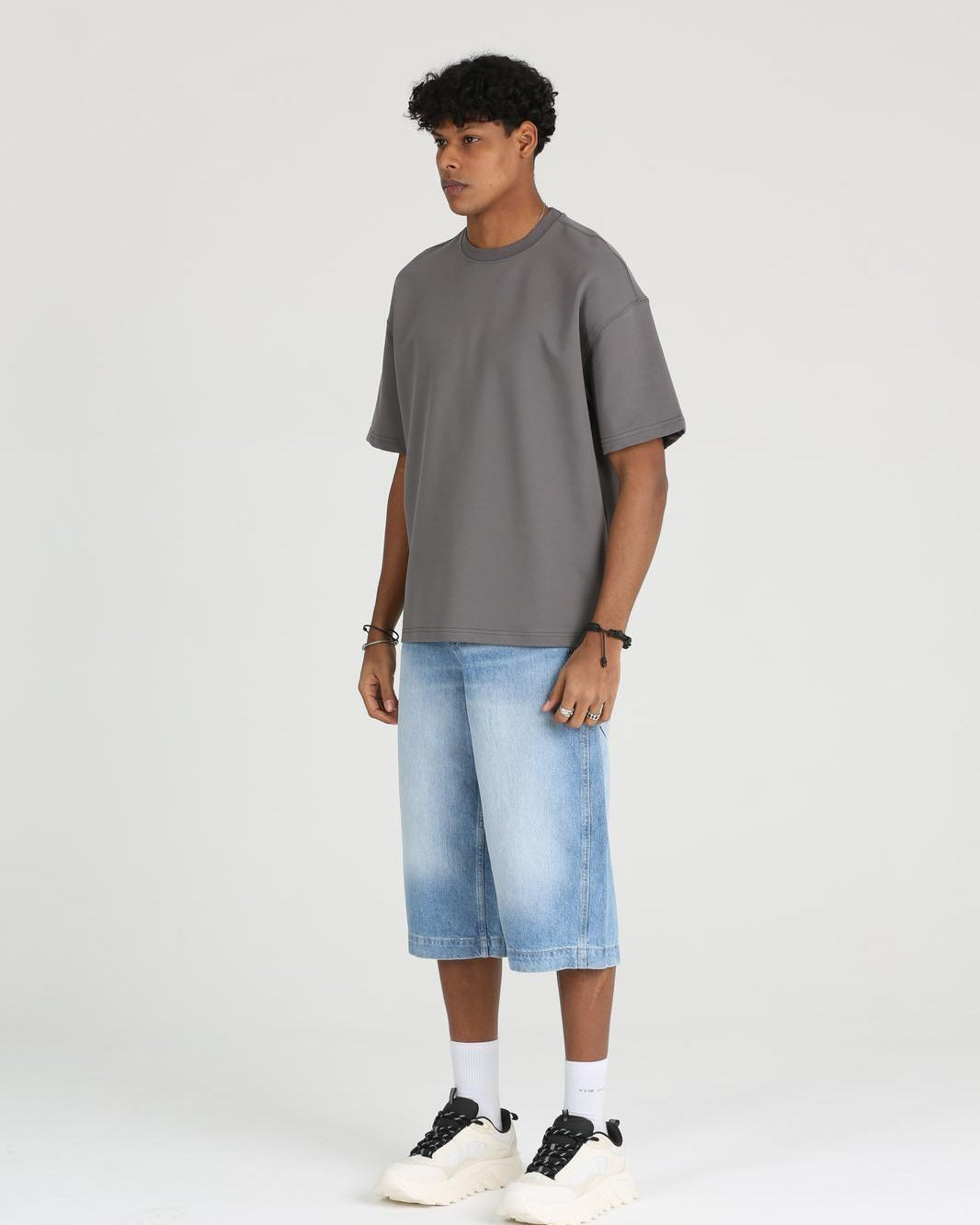 Erkek Basic ve Rahat Kesim Erkek Oversize  2 İplik Tişört