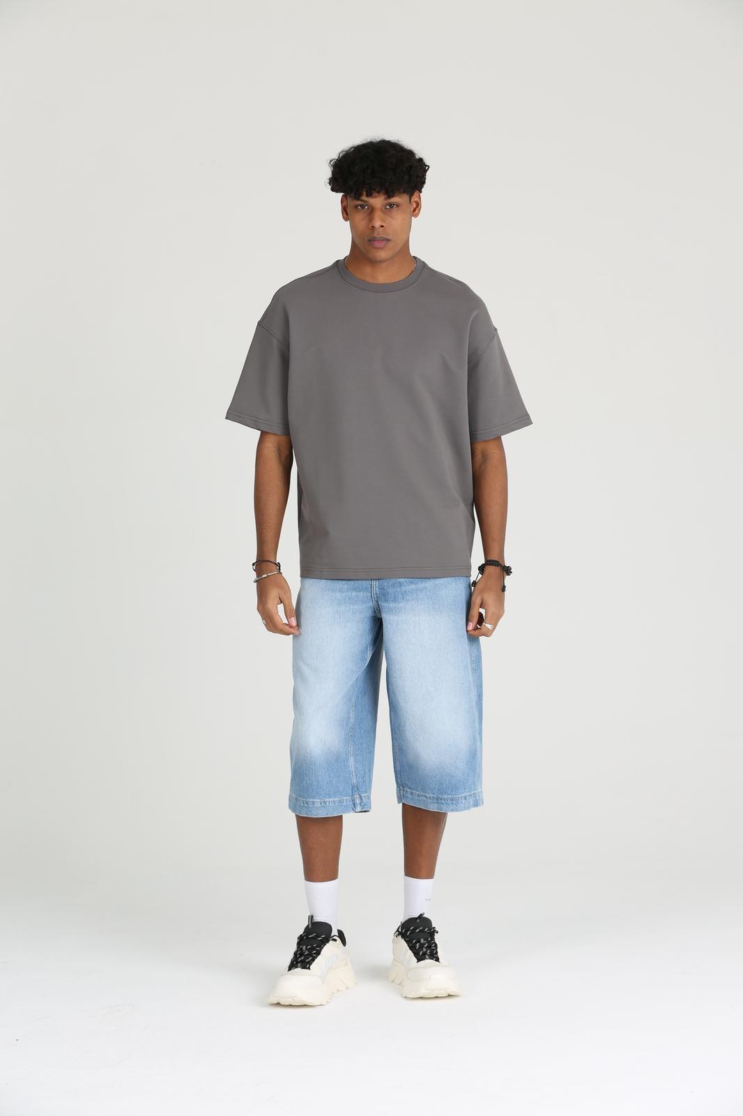 Erkek Basic ve Rahat Kesim Erkek Oversize  2 İplik Tişört