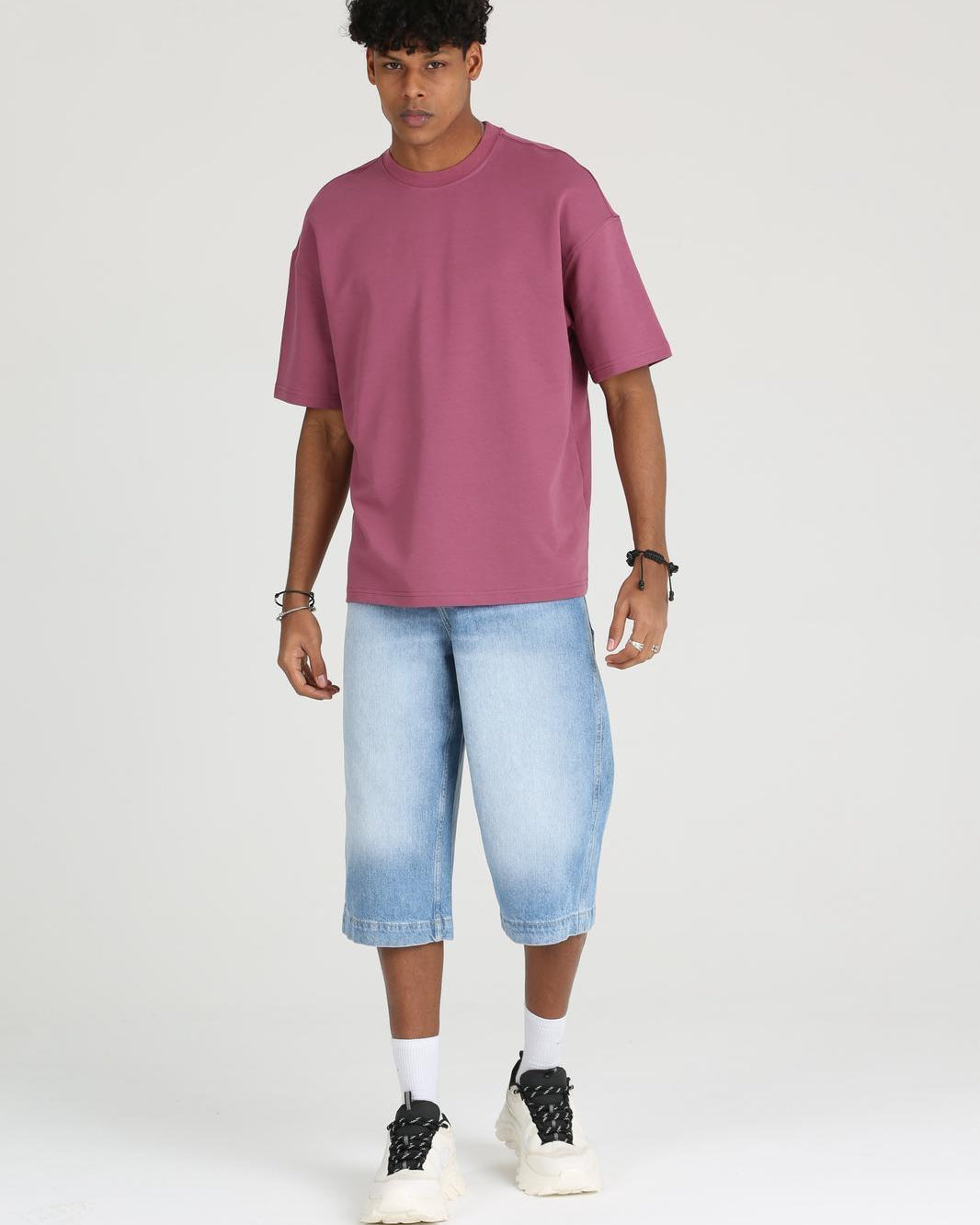 Erkek Basic ve Rahat Kesim Erkek Oversize  2 İplik Tişört