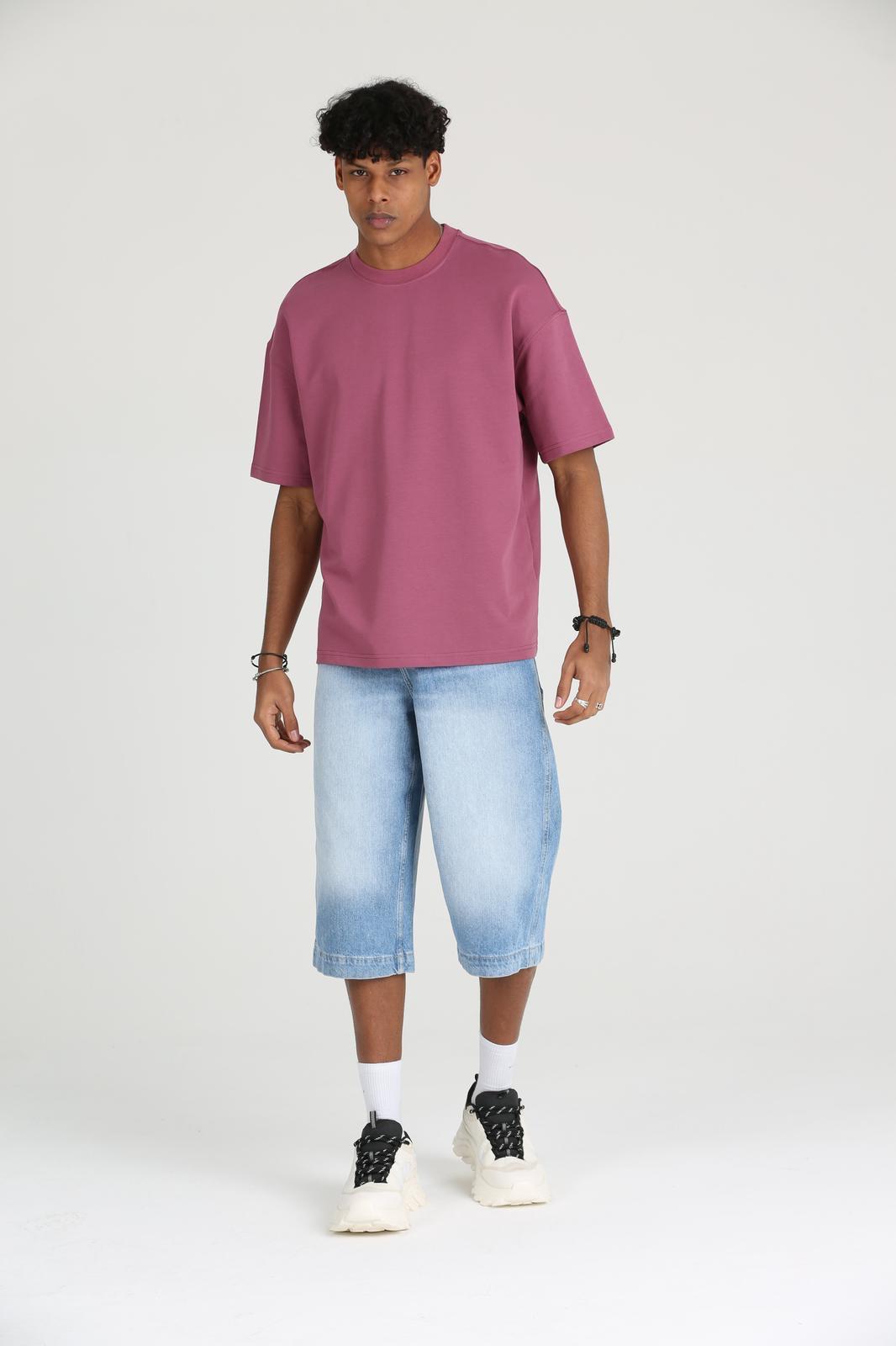Erkek Basic ve Rahat Kesim Erkek Oversize  2 İplik Tişört