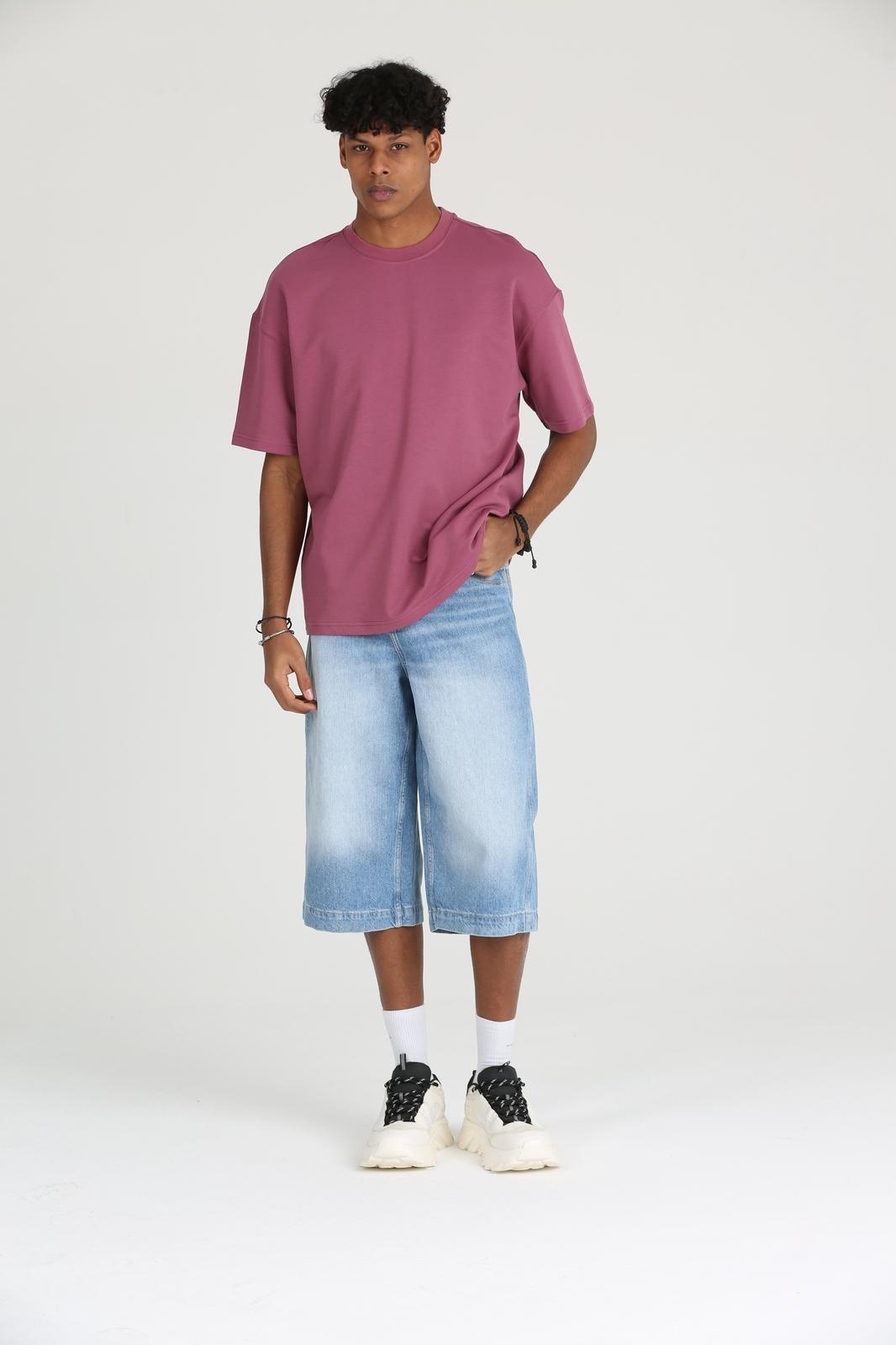Erkek Basic ve Rahat Kesim Erkek Oversize  2 İplik Tişört