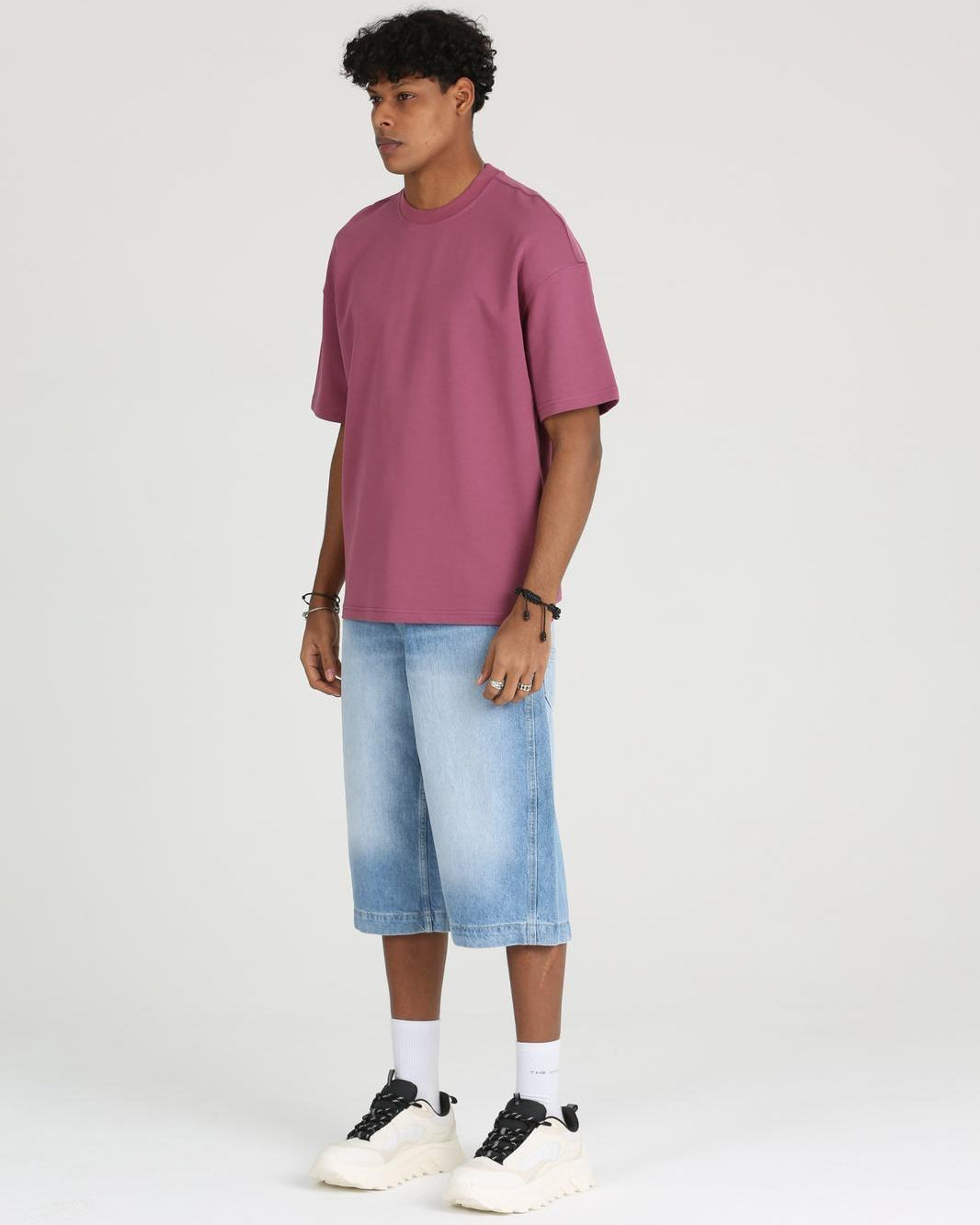 Erkek Basic ve Rahat Kesim Erkek Oversize  2 İplik Tişört