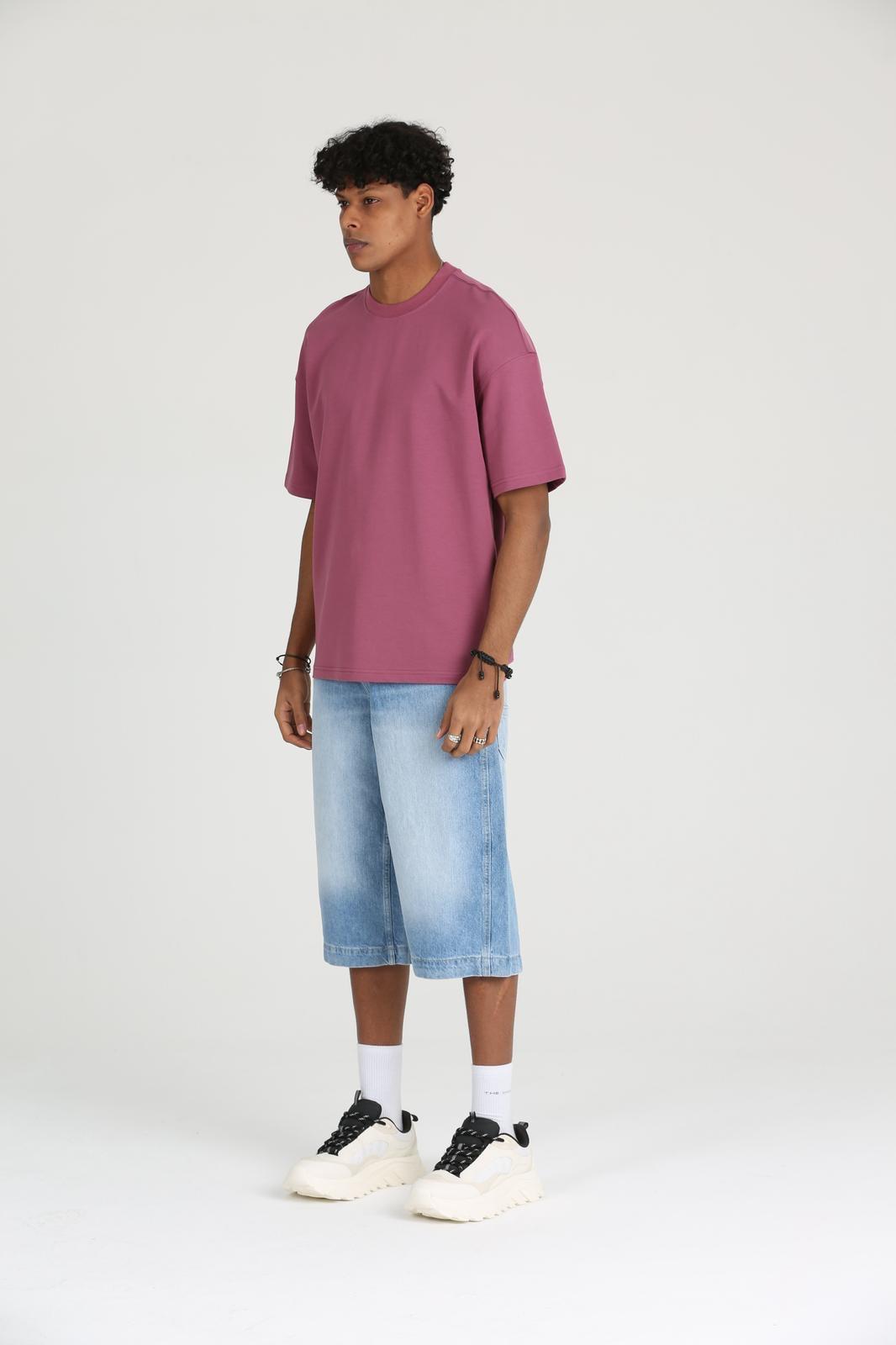 Erkek Basic ve Rahat Kesim Erkek Oversize  2 İplik Tişört