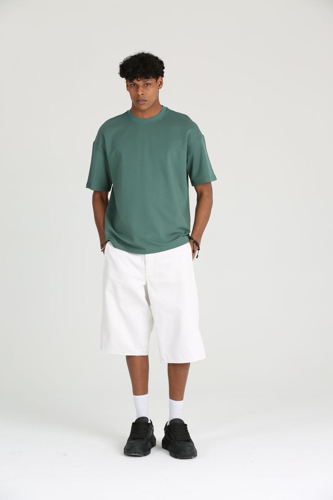 Erkek Basic ve Rahat Kesim Erkek Oversize  2 İplik Tişört
