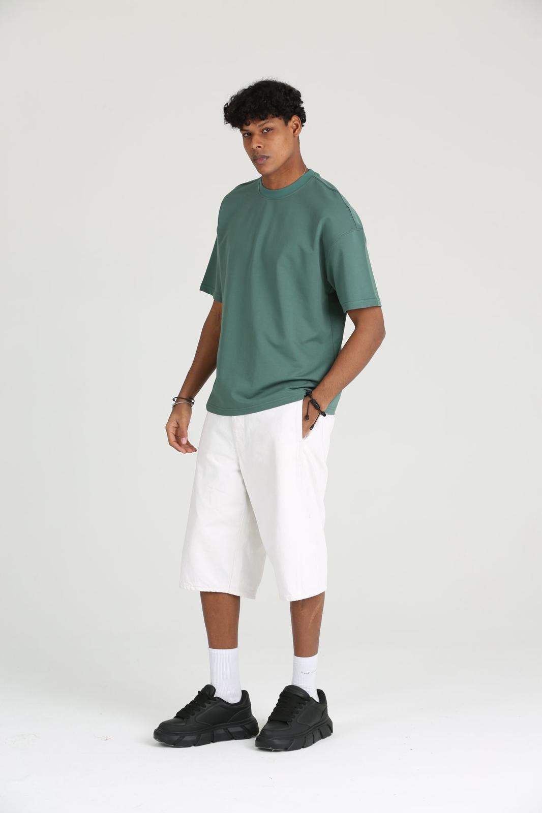 Erkek Basic ve Rahat Kesim Erkek Oversize  2 İplik Tişört