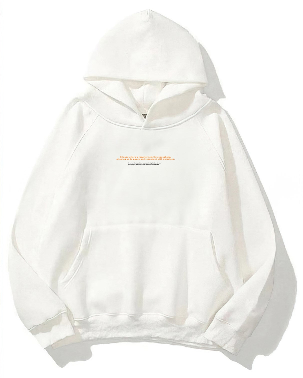 Kapüşonlu İçi Polar Art Work Heykel Baskılı Beyaz Unisex Hoodie Sweatshirt