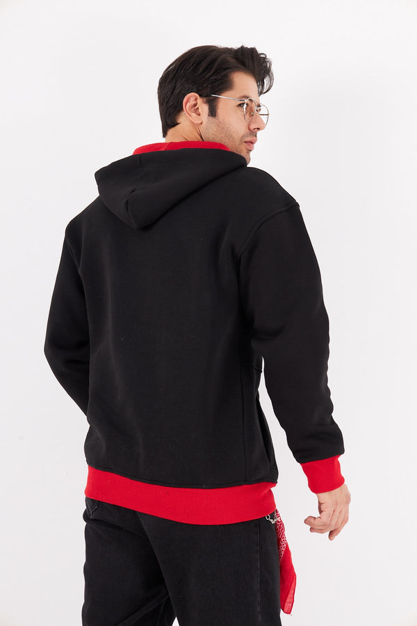 You Dont Have To Be Perfect Yazılı Kapüşonlu Bağcık Detaylı Fermuar Kapamalı Oversize Sweatshirt