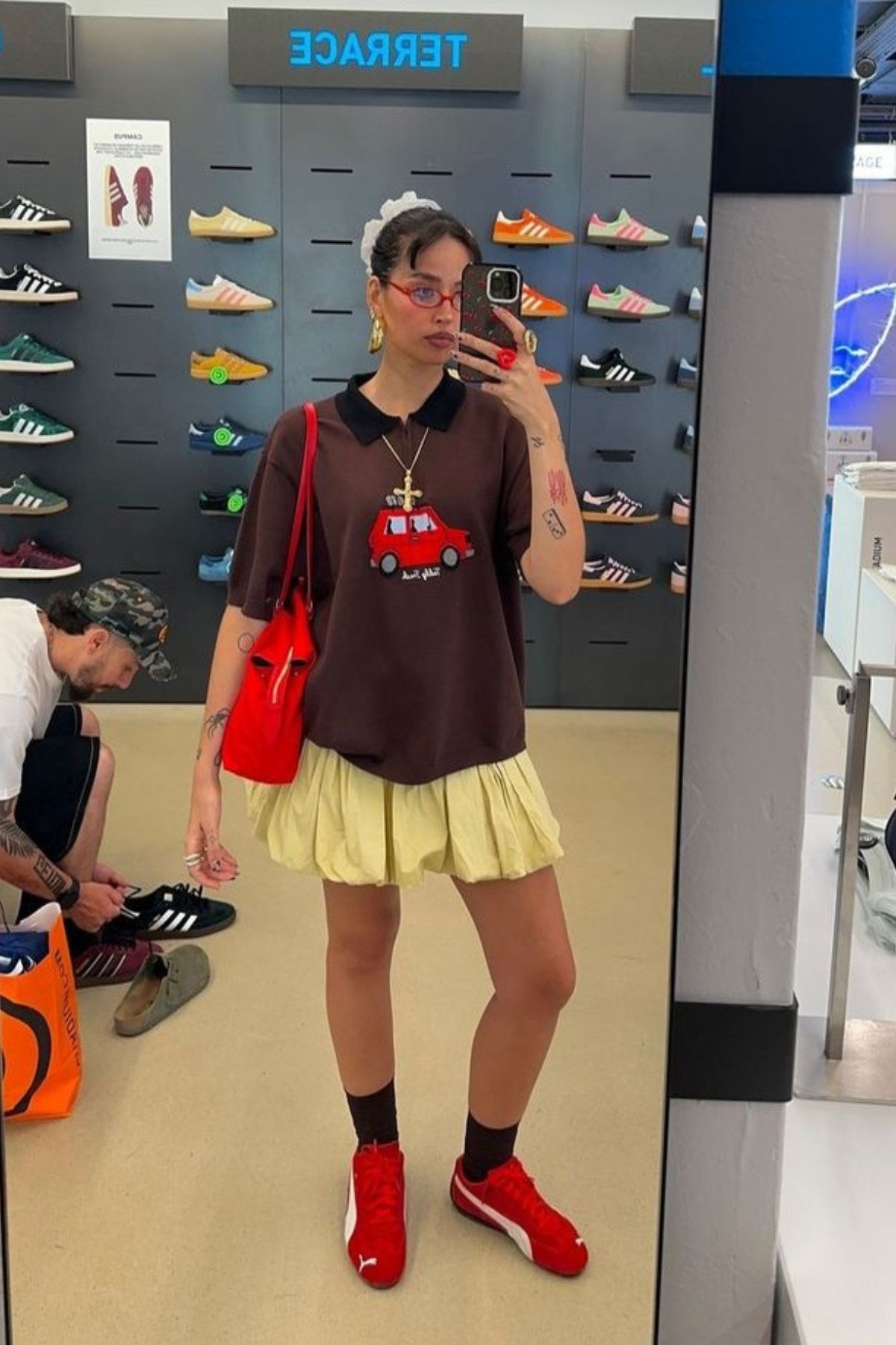 Balon Kesim Mini Tasarım Etek Sarı