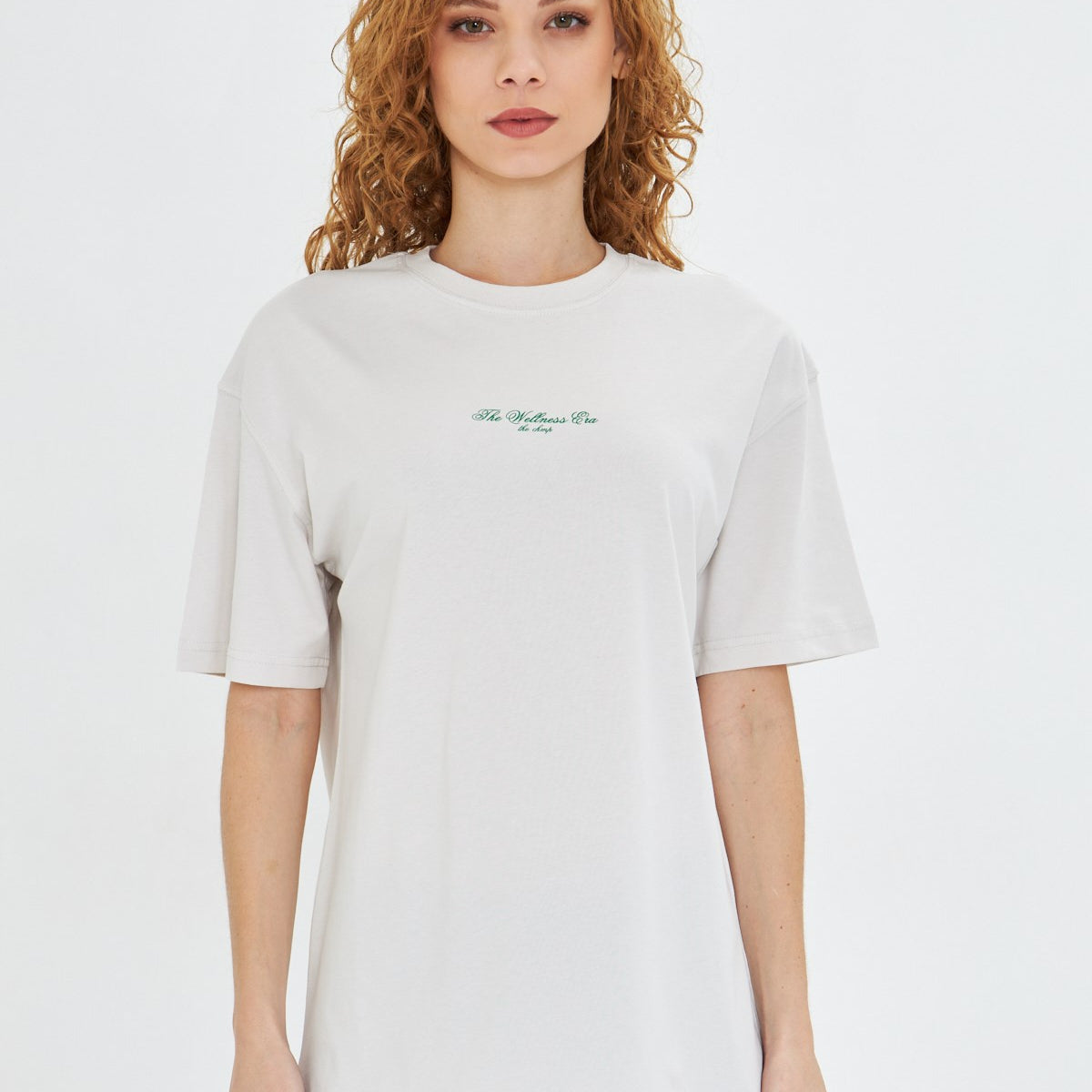 The Wellness Era Baskılı %100 Pamuk Oversize Kadın Tişört