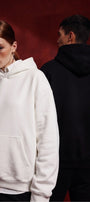 Unisex 2’li Oversize Basic Hoodie Siyah & Beyaz – Kapüşonlu, Cepli, 3 İplik Şardonlu Polar