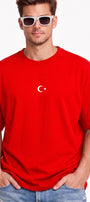 Unisex Oversize Tişört Legend of Türkiye Baskılı Kırmızı – Bisiklet Yaka, Rahat Kalıp, Yazılık, %100 Pamuk
