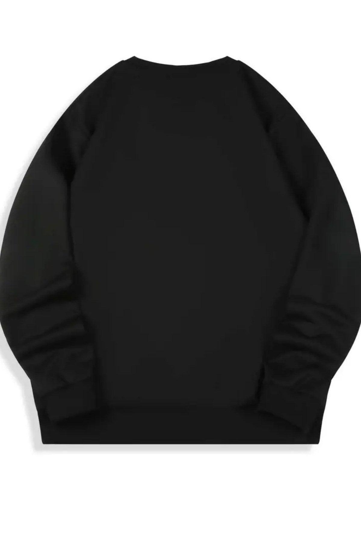 Erkek Oversize Sweatshirt Spooky Latte Baskılı Siyah – Bisiklet Yaka, 3 İplik Şardonlu Polar