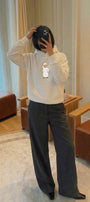 sKadın Oversize Sweatshirt Hoodie Emirati Bear Beyaz – Kapüşonlu, 3 İplik Polar, Kanguru Cepli