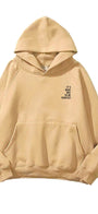 Kapüşonlu İçi Polar It's Okay Baskılı Unisex Bej Oversize Hoodie Sweatshirt