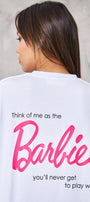 Barbie Tasarım Baskılı Beyaz Kadın T-Shirt