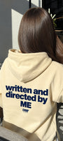 Kadın Oversize Hoodie Written & Directed Baskılı Sarı – Kapüşonlu, Sırt Baskılı, 3 İplik