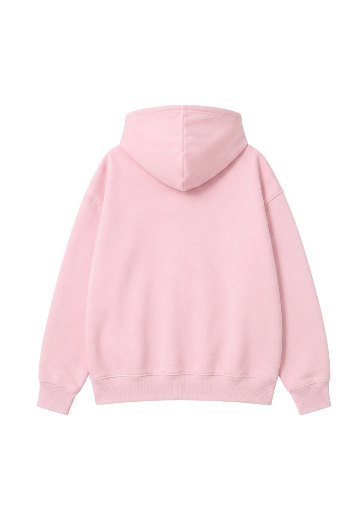 Kadın Oversize Hoodie 90’s Vibe Baskılı Pembe - Kapüşonlu, Kanguru Cepli, 3 İplik Polar