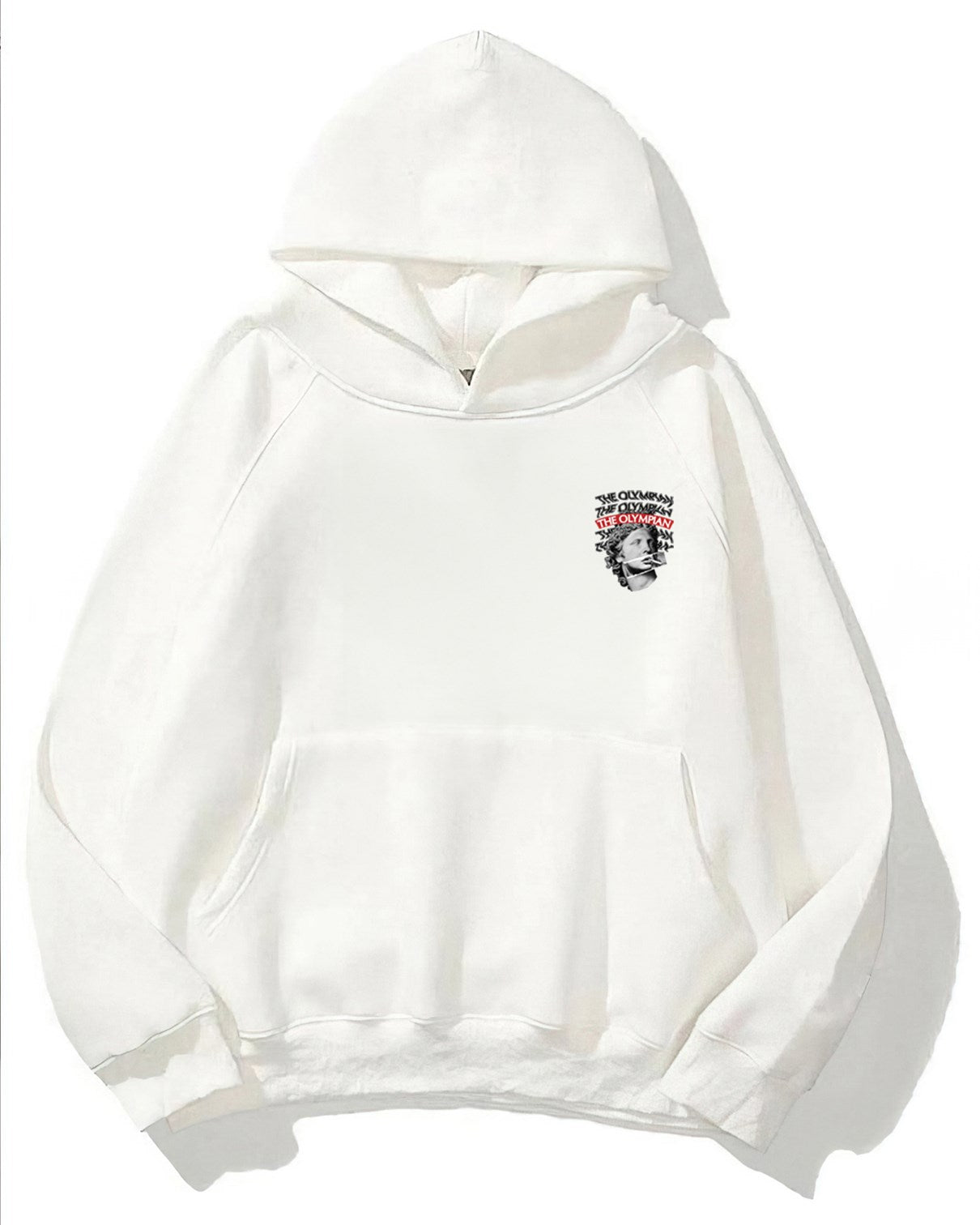 Kapüşonlu İçi Polar The Olympian Baskılı Beyaz Unisex Hoodie Sweatshirt