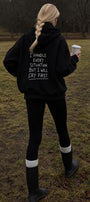Kadın Oversize Hoodie Cry First Baskılı Siyah – Kapüşonlu, Kanguru Cepli, 3 İplik Şardonlu Polar