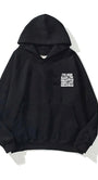 Kapüşonlu İçi Polar Christmas Yazı Baskılı Siyah Unisex Sweatshirt