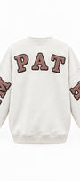 Kadın Oversize Sweatshirt Empathy 3D Baskılı Beyaz – Bisiklet Yaka, 3 İplik Şardonlu Polar