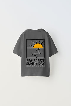 Sea Breeze Sunny Day California Yazılı Güneş Tasarım Baskılı Füme Çocuk T-Shirt