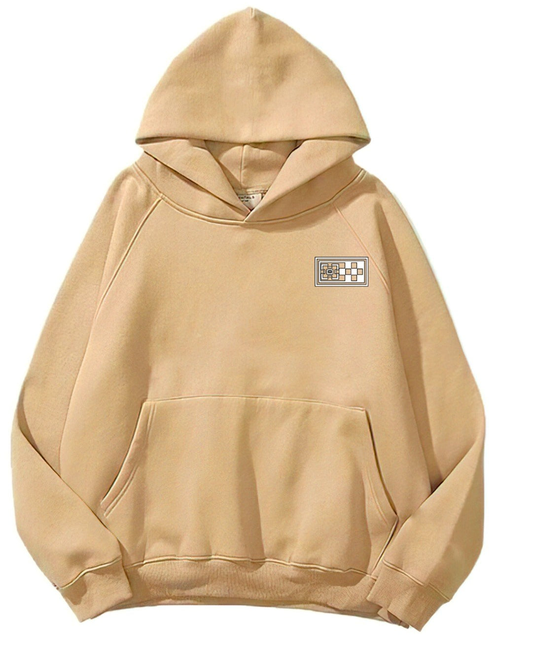 Kapüşonlu İçi Polar The Champ Dağ Baskılı Bej Unisex Hoodie Sweatshirt