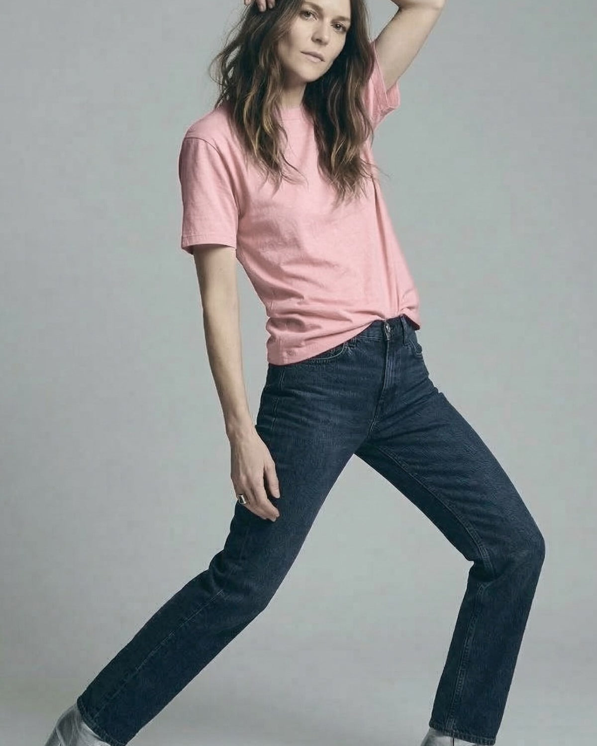 Kadın Oversize Basic Tişört Pembe – Bisiklet Yaka, Rahat Kalıp, Yazılık, %100 Pamuk