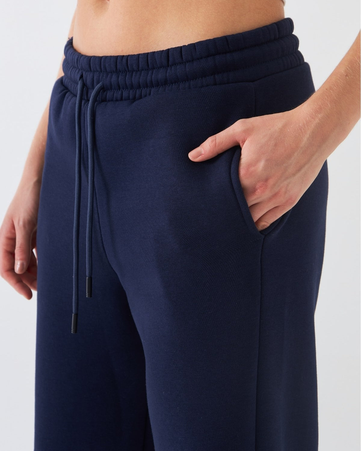 Oversize Unisex Eşofman Altı Lacivert – 3 İplik Şardonlu, Paça-Bel Lastikli, Cepli, Rahat Kesim