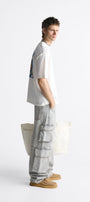 Bisiklet Yaka Le Vieux Baskılı Oversize Erkek T-shirt