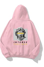 Kapüşonlu İçi Polar Intense Feelings Yazılı Heykel Baskılı Pembe Unisex Hoodie Sweatshirt