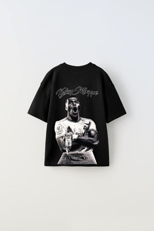 Euro 2024'ün Genç Yıldızları Kylian Mbappe Baskılı Siyah Çocuk T-shirt