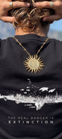 Erkek Oversize Sweatshirt Extinction Baskılı Siyah – Bisiklet Yaka, 3 İplik Şardonlu Polar