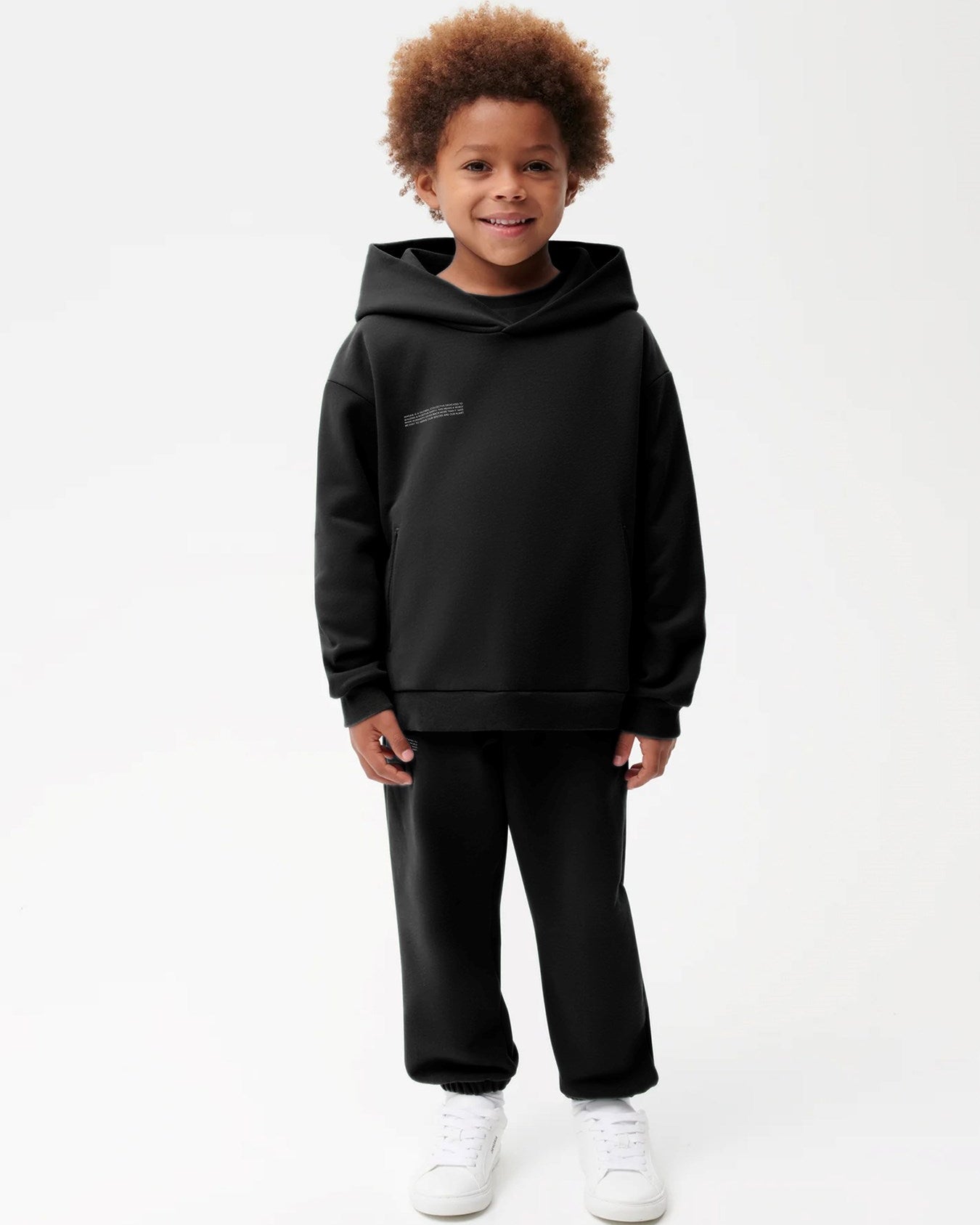 Siyah Unisex Çocuk Kapüşonlu Nature Concept Baskılı Oversize Hoodie Sweatshirt 