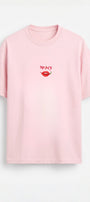 Kadın Oversize Tişört Spicy Lips Baskılı Pembe – Bisiklet Yaka, Rahat Kalıp, %100 Pamuk